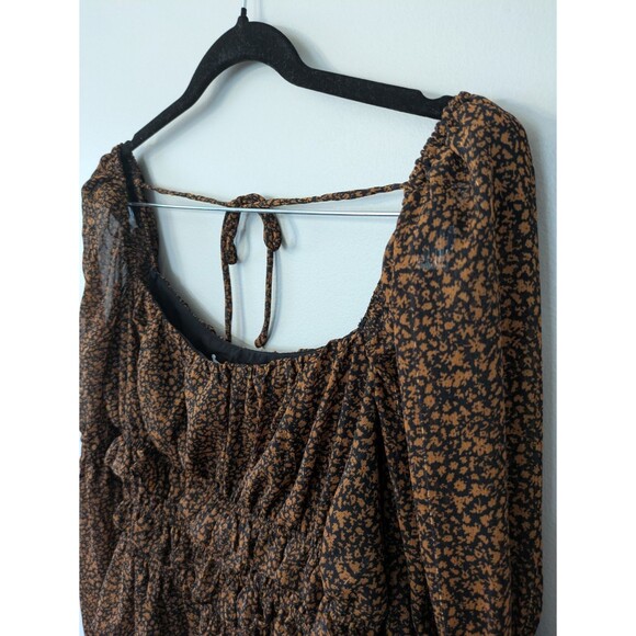 Astr the Label Fairfield Square Neck Crop Top Peasant Prairie Boho Puff Sleeve M - Picture 4 of 11